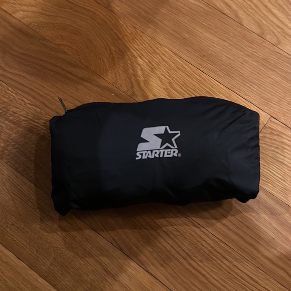 Starter Girls' Popover Packable Jacket Storm Star  1/4 Zip Black Hooded - Picture 16 of 16